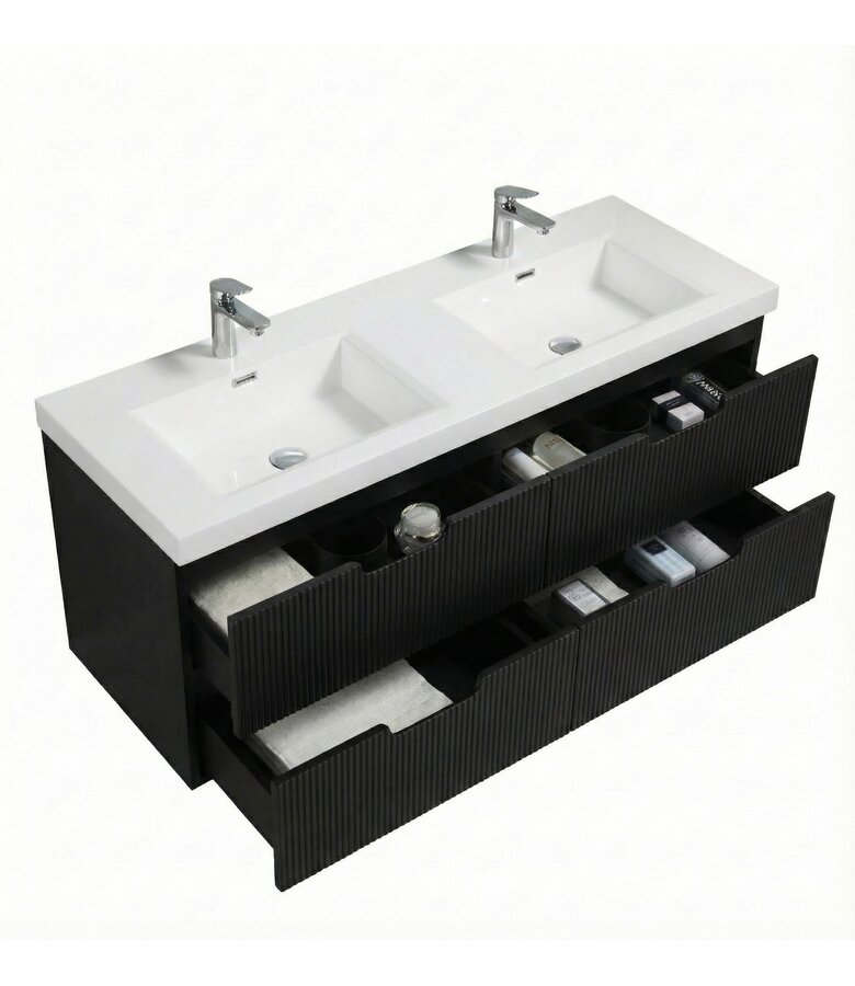 Badkamermeubel Thermis 140cm - mat zwart