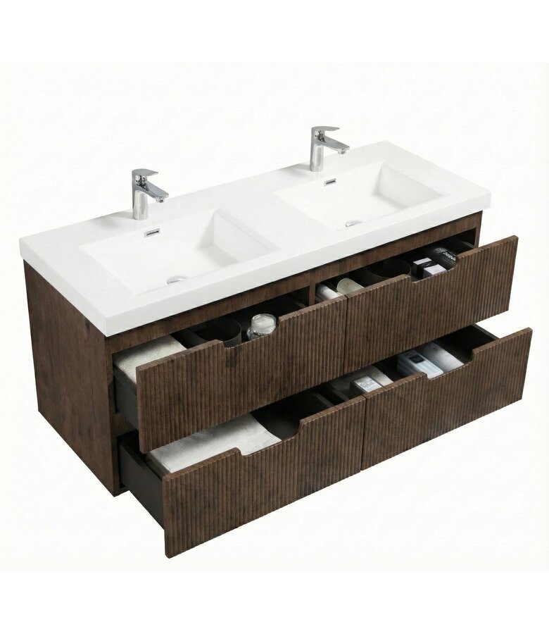 Badkamermeubel Thermis 140cm - walnoot bruin