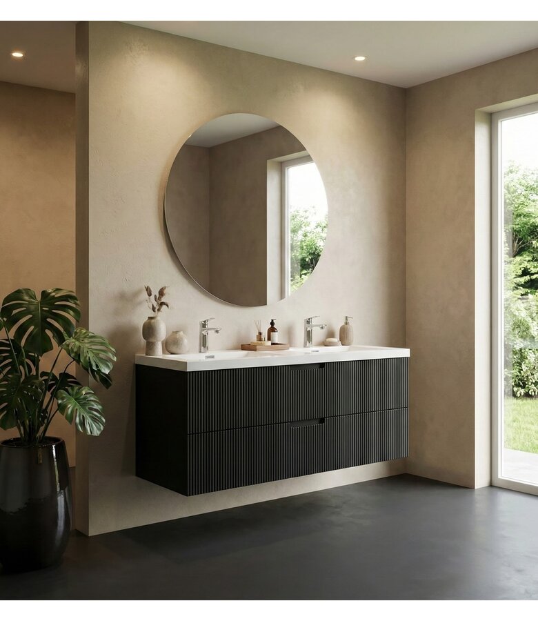 Badkamermeubel Thermis 120cm - mat zwart