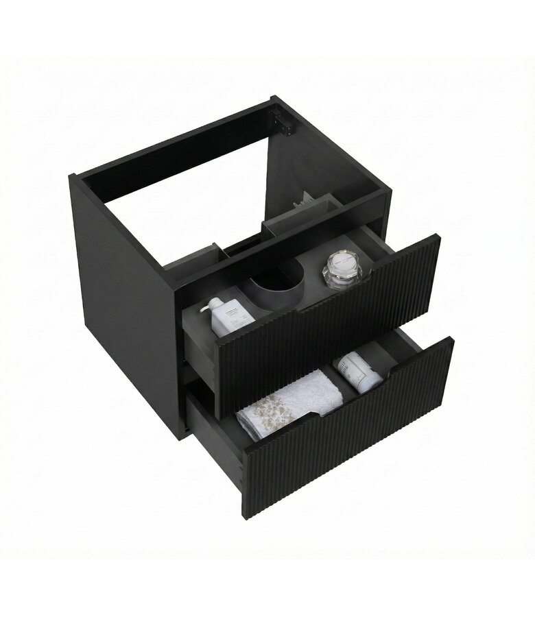 Wastafelkast Thermis 60cm - mat zwart