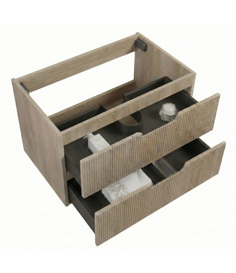 Wastafelkast Thermis 80cm - licht eiken