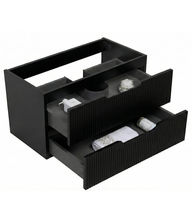 Wastafelkast Thermis 80cm - mat zwart