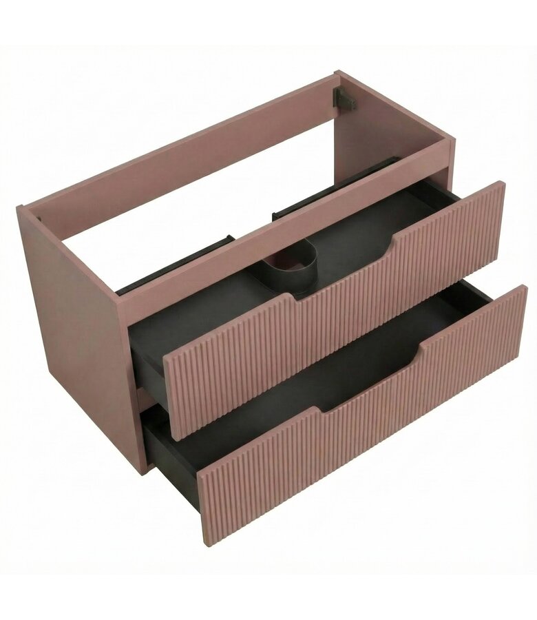 Wastafelkast Thermis 100cm - mat roze