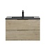 Badkamermeubel Cairo 80cm - kastanje eiken - zwarte wastafel