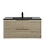Badkamermeubel Cairo 100cm - kastanje eiken - zwarte wastafel