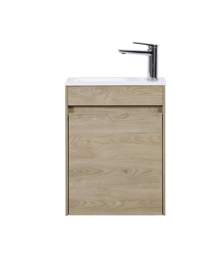 Toiletmeubel Sinta 40cm - kastanje eiken - witte wastafel