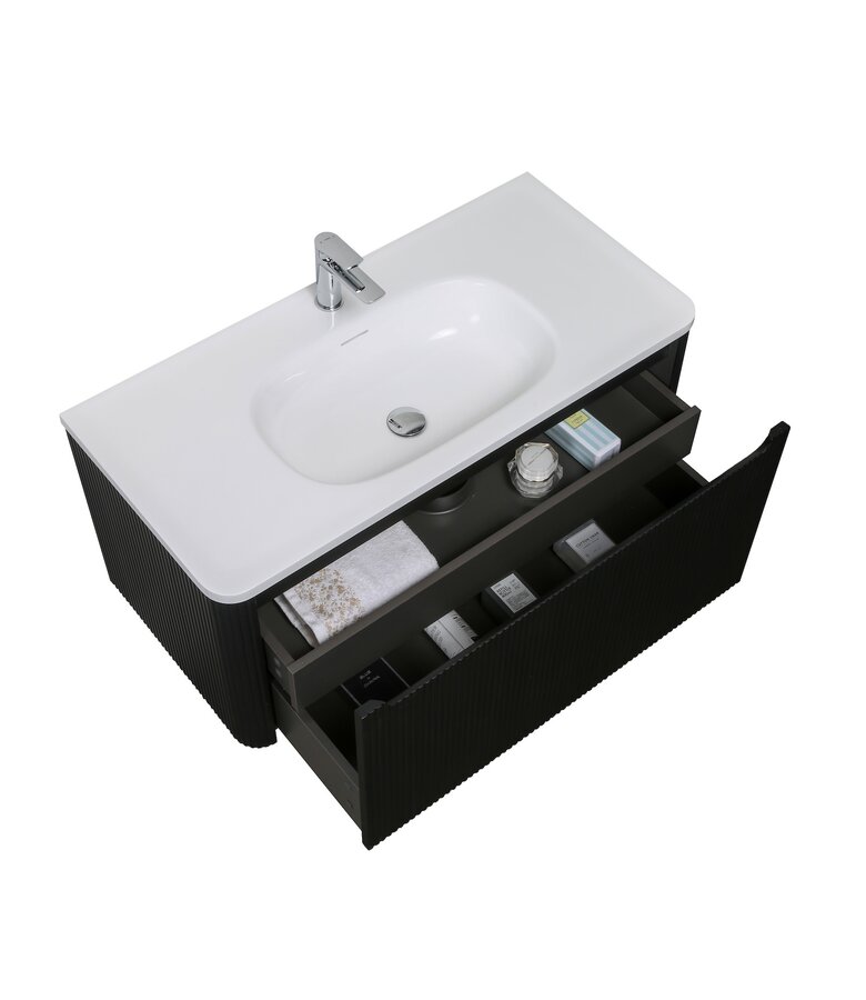 Badkamermeubel Tundra 100cm - mat zwart