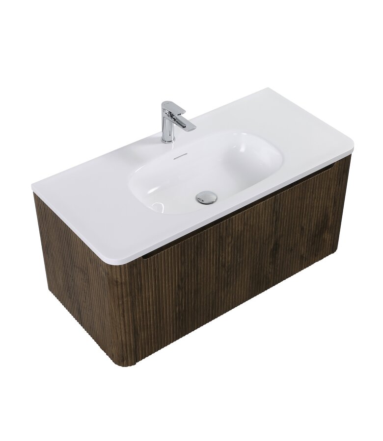 Badkamermeubel Tundra 100cm - walnoot bruin