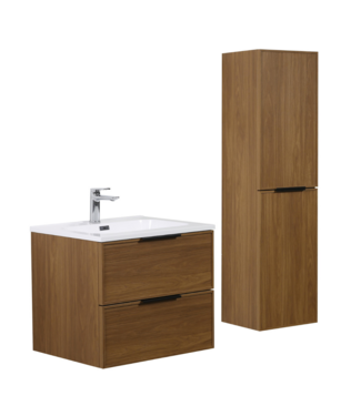 Badkamermeubel Luxor 60 cm met kolomkast - walnoot