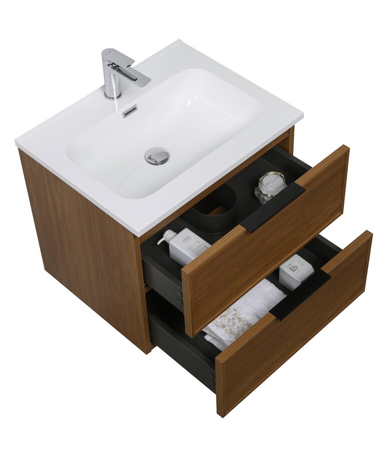 Badkamermeubel Luxor 60 cm met kolomkast - walnoot