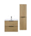 Badkamermeubel Luxor 60 cm met kolomkast - licht eiken