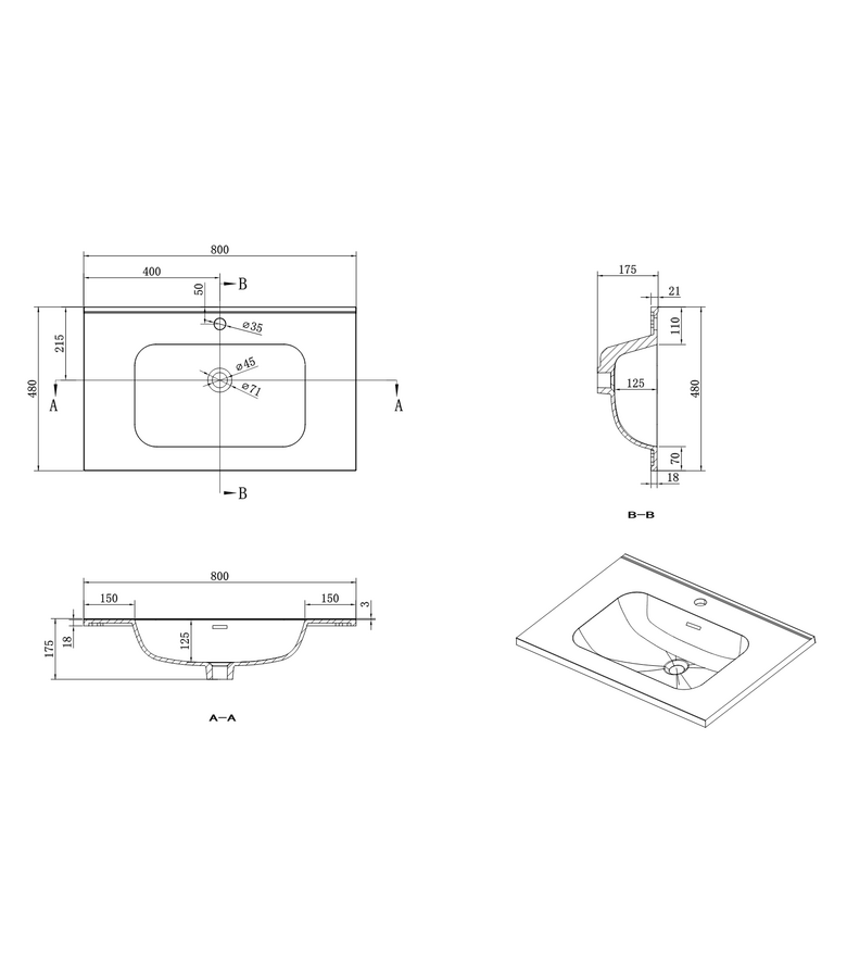 Badkamermeubel Luxor 80 cm met kolomkast - walnoot