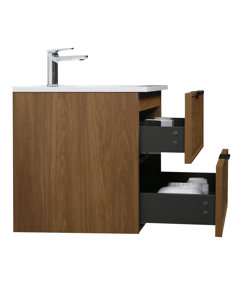 Badkamermeubel Luxor 100 cm met kolomkast - walnoot