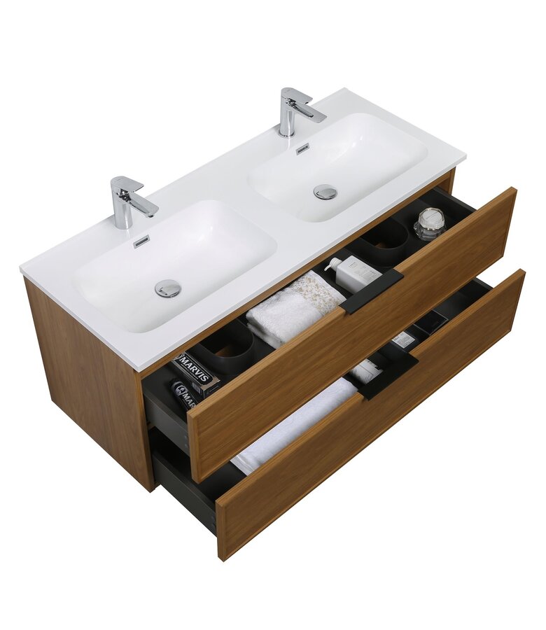 Badkamermeubel Luxor 120 cm met kolomkast - walnoot