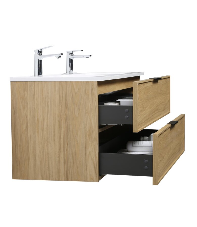 Badkamermeubel Luxor 120 cm met kolomkast - licht eiken