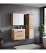 Badkamermeubel Florence 60cm complete set met spiegelkast - kastanje eiken