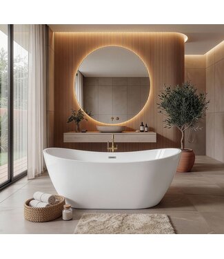 Vrijstaand ligbad Alegre - 170 x 78 x 68 cm - wit