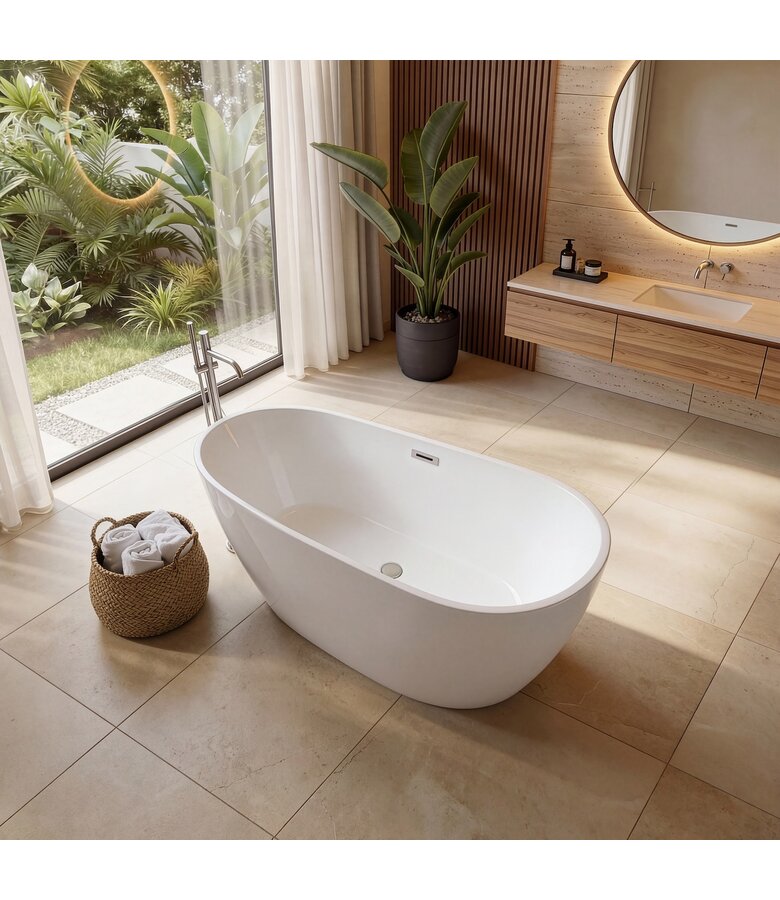 Vrijstaand ligbad Peru 170 x 80 x 58 cm - wit