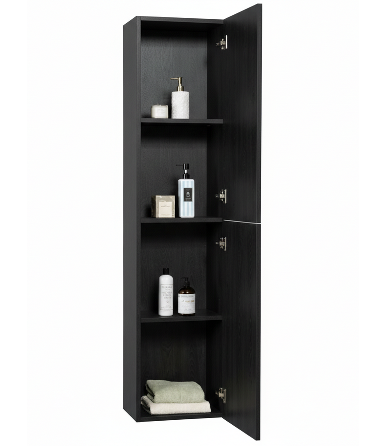 Badkamerkast Cairo 40 x 30 x 170 cm - zwart eiken