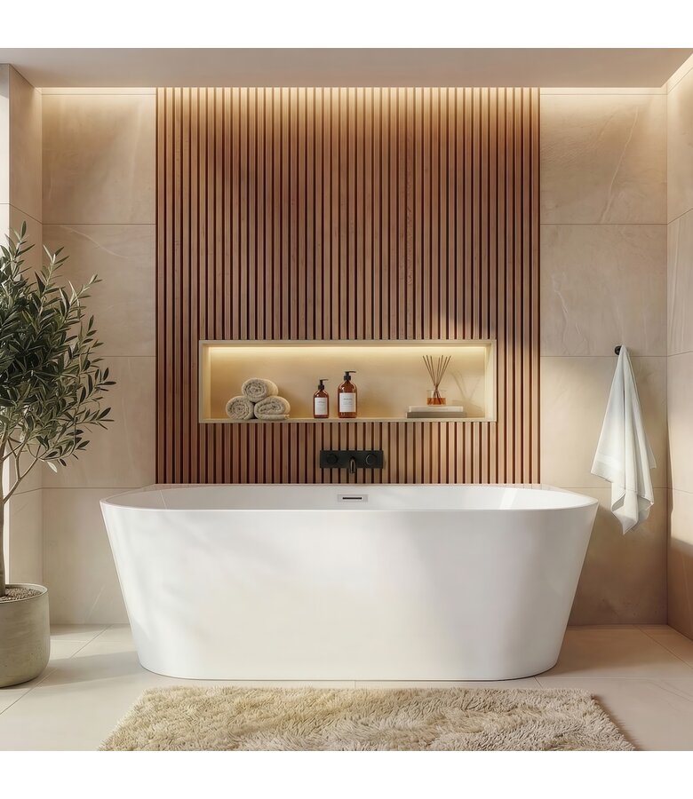 Half vrijstaand ligbad Isia 170 x 75 x 60 cm - wit