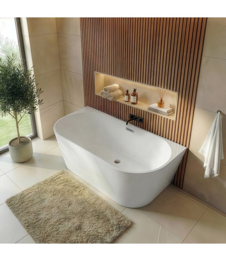 Half vrijstaand ligbad Isia 170 x 75 x 60 cm - wit