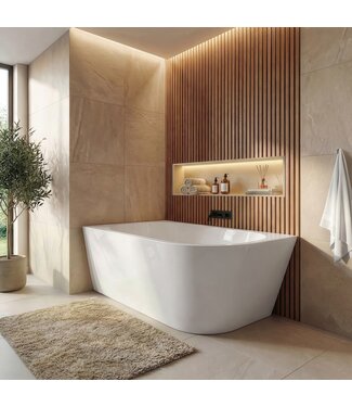 Hoekbad Isia 170 x 78 x 60 cm - wit  - rechts