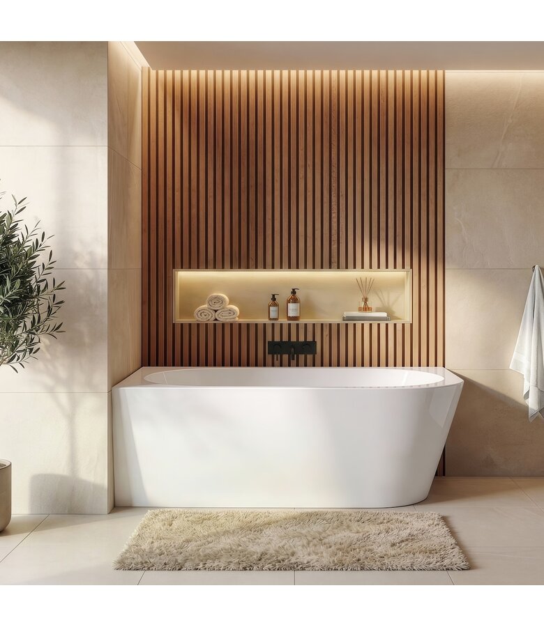 Hoekbad Isia 170 x 78 x 60 cm - wit  - rechts