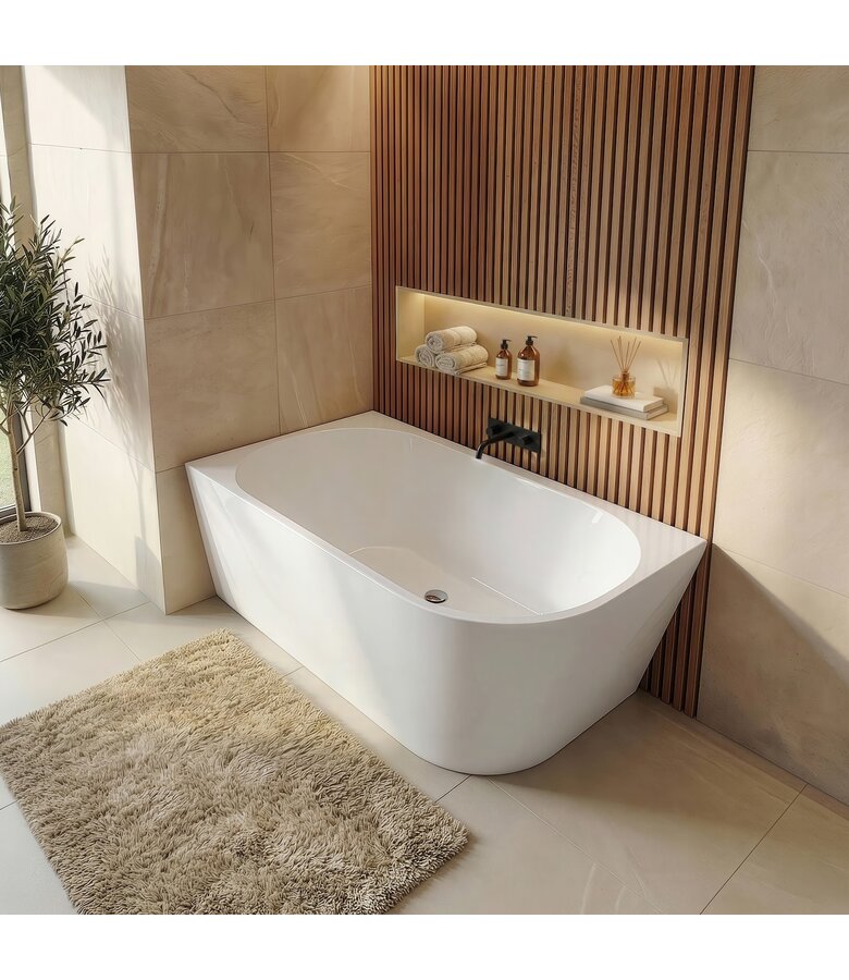 Hoekbad Isia 170 x 78 x 60 cm - wit  - rechts