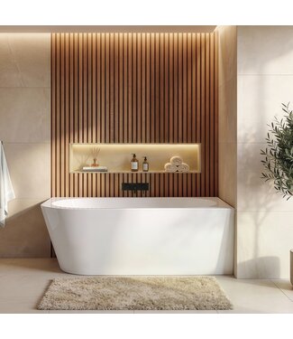 Half vrijstaand ligbad Isia 170 x 78 x 60 cm - wit  - links