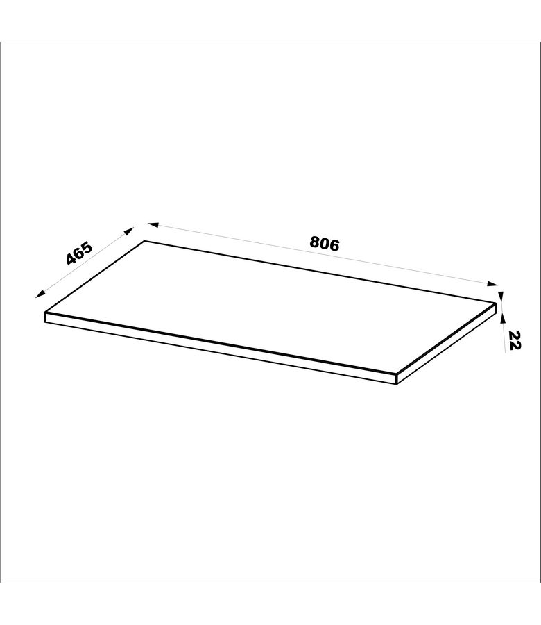 Wastafelkast Colorado 80 x 46 x 52 cm - eiken