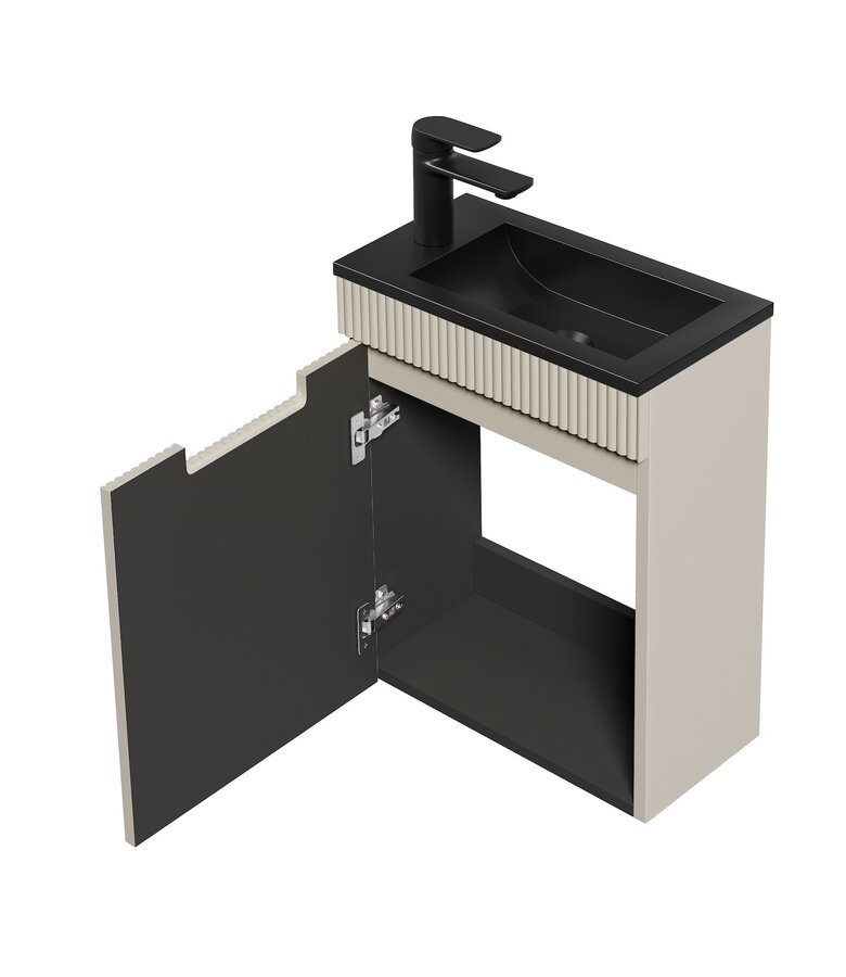 Toiletmeubel Thermis 40cm - beige - zwarte wastafel