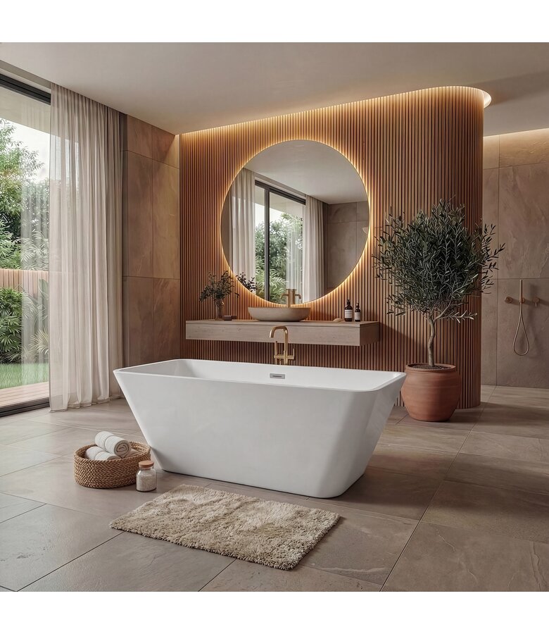 Vrijstaand ligbad Lily 170 x 75 x 58 cm - wit