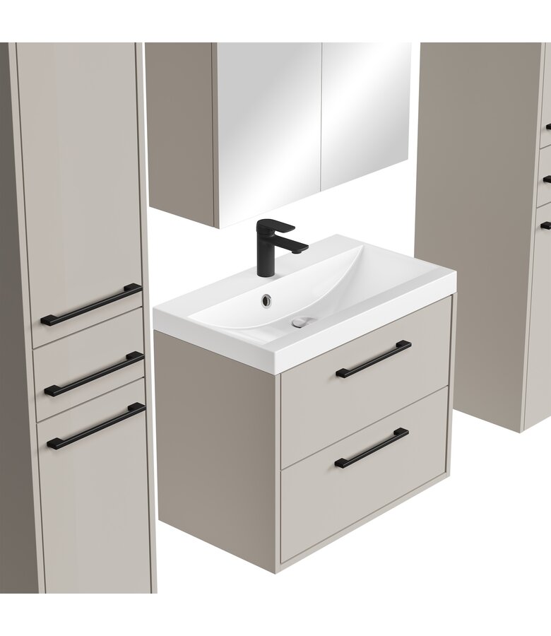 Badkamermeubel Florence 60cm XL set met spiegelkast - beige