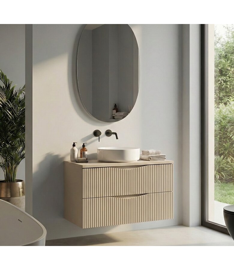 Wastafelkast Calen 80 x 46 x 52 cm - beige