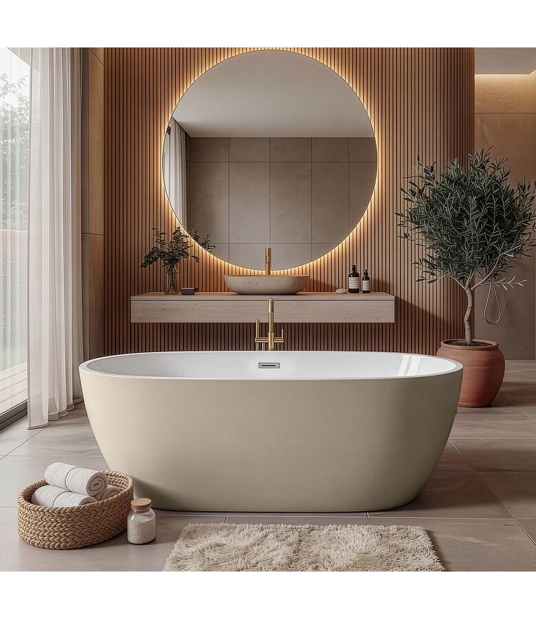 Vrijstaand ligbad Bahia 170 x 75 x 58cm - beige