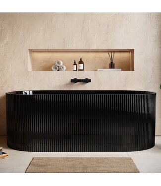 Half vrijstaand ligbad Havana 170 x 80 x 58 cm - zwart