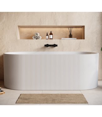 Half vrijstaand ligbad Havana 170 x 80 x 58 cm - wit