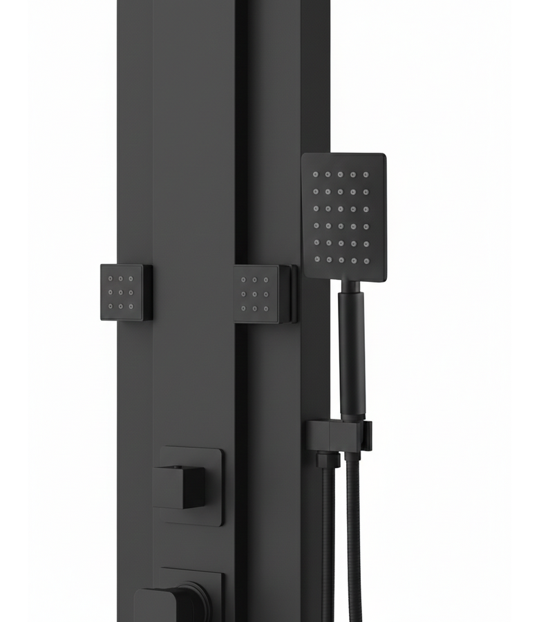 Douchepaneel Arden met mengkraan - zwart