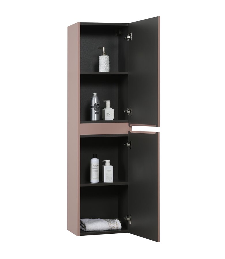 Badkamermeubel Thermis 60 cm met kolomkast - mat roze