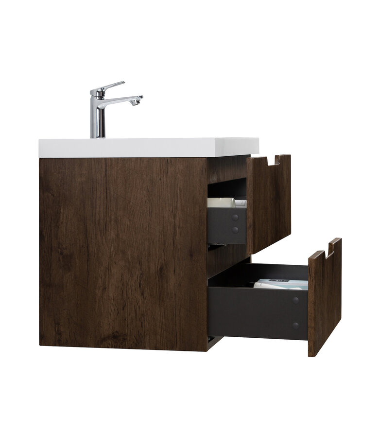 Badkamermeubel Thermis 60 cm met kolomkast - walnoot bruin