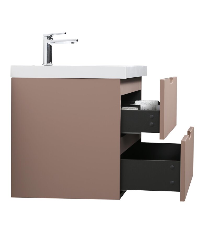 Badkamermeubel Thermis 80 cm met kolomkast - mat roze