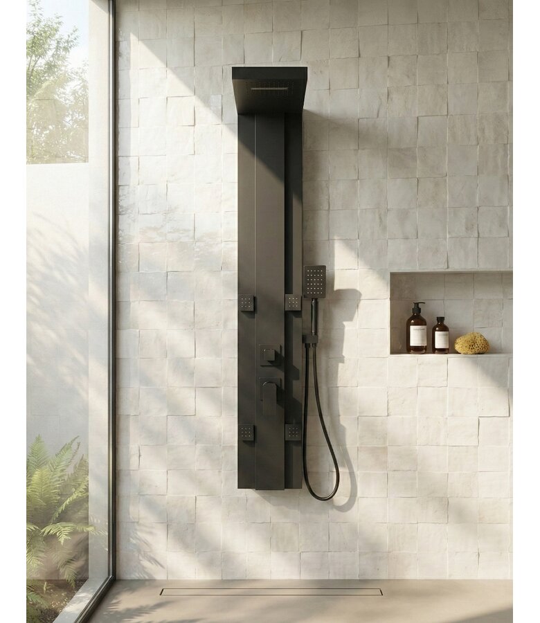 Douchepaneel Arden met mengkraan - zwart