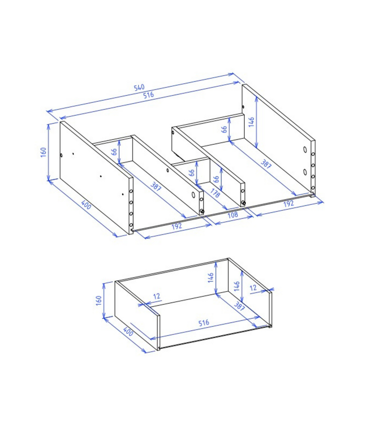 Wastafelkast Rimini - 60 x 46 x 46 cm - mat zwart
