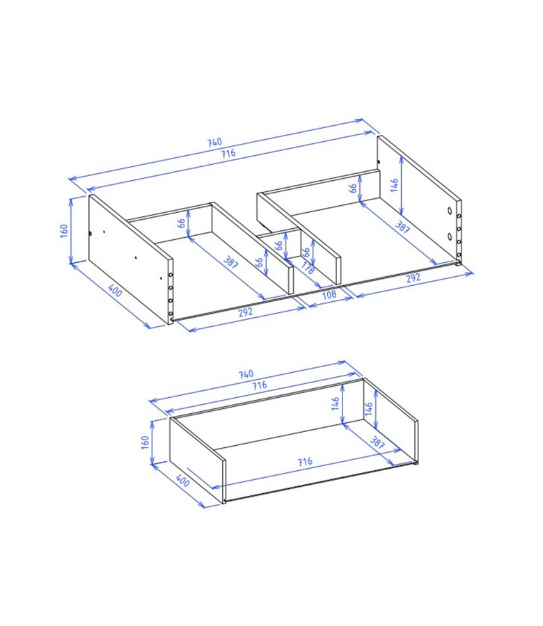 Wastafelkast Rimini - 80 x 46 x 46 cm - walnoot bruin