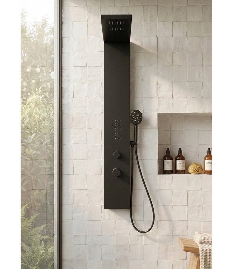 Douchepaneel Savara met mengkraan - zwart