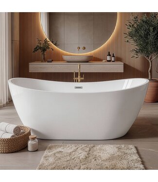 Vrijstaand ligbad Alegre - 170 x 78 x 68 cm - wit