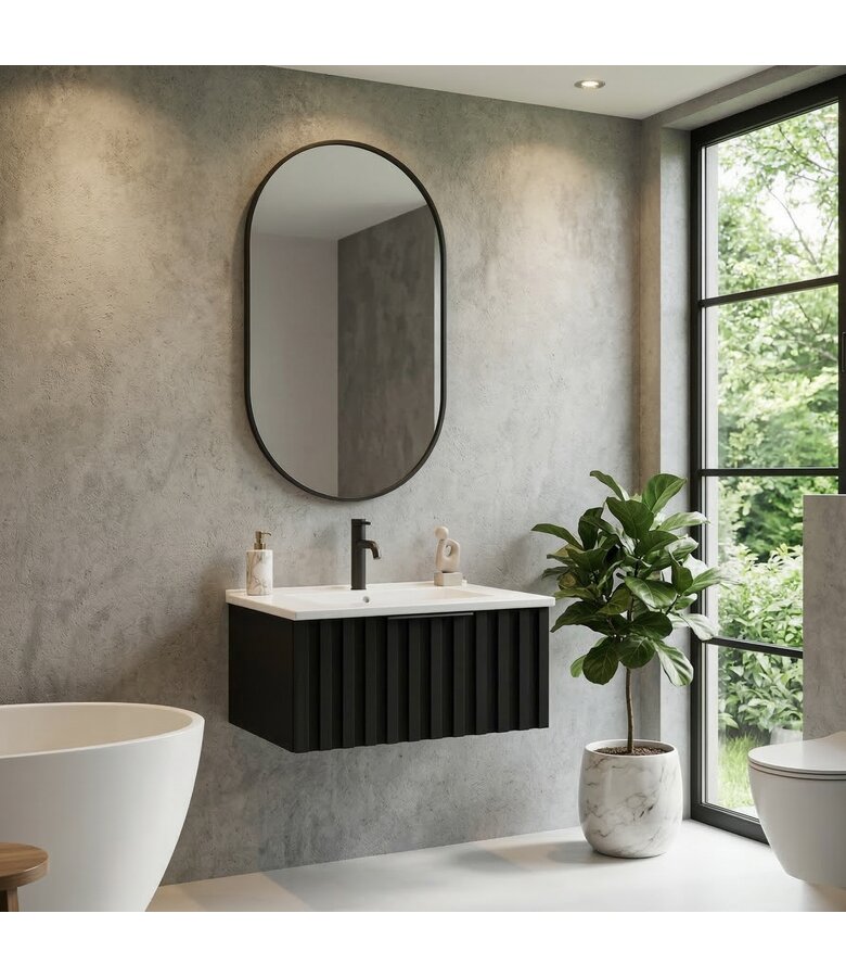 Badkamermeubel Fraser 60cm - zwart - 1 lade