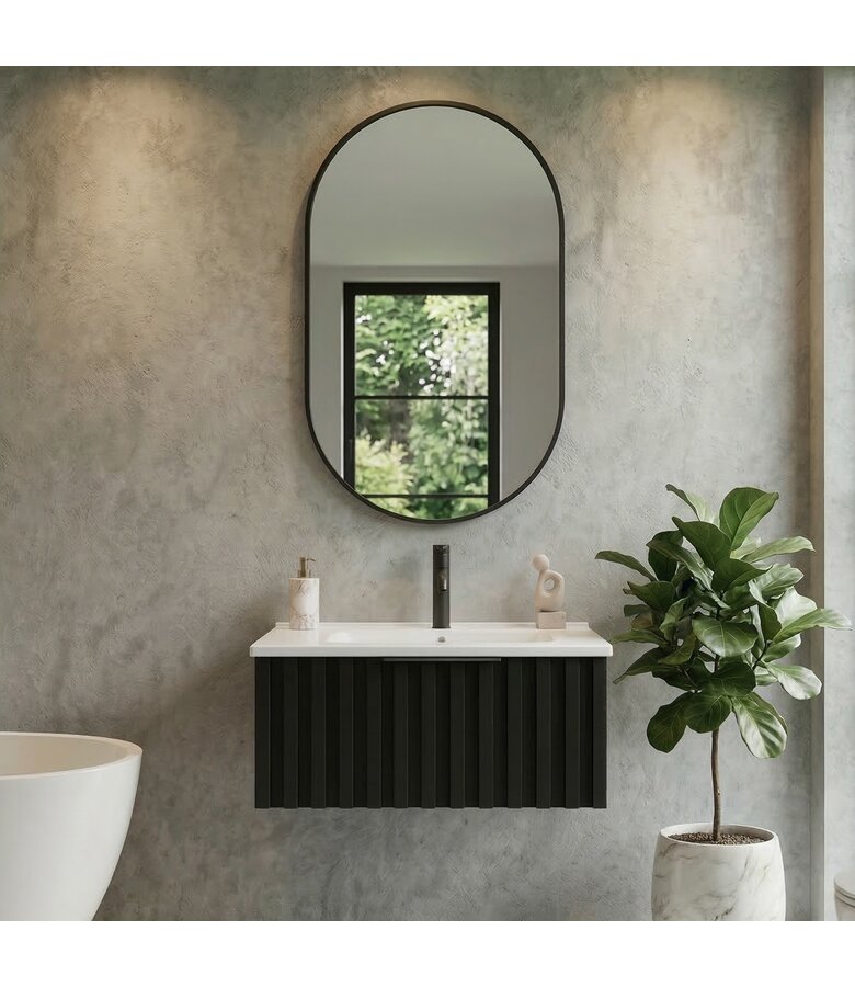 Badkamermeubel Fraser 60cm - zwart - 1 lade