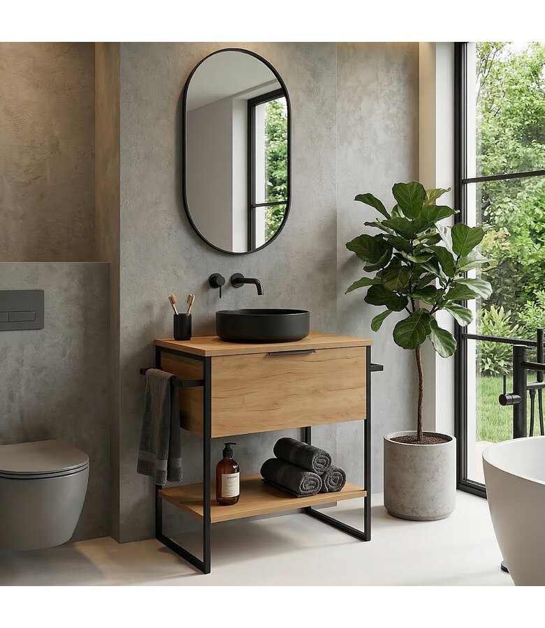 Wastafelkast Kobe 60 x 46 x 85 cm - eiken