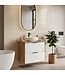 Wastafelkast Manello 60 x 46 x 58 cm - eiken met mat wit